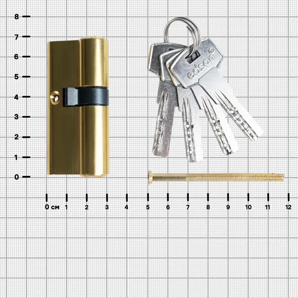 Цилиндр EDS-CYL 30x40 мм ключ/ключ цвет латунь EDSON STLM-2025196 - Вид №3