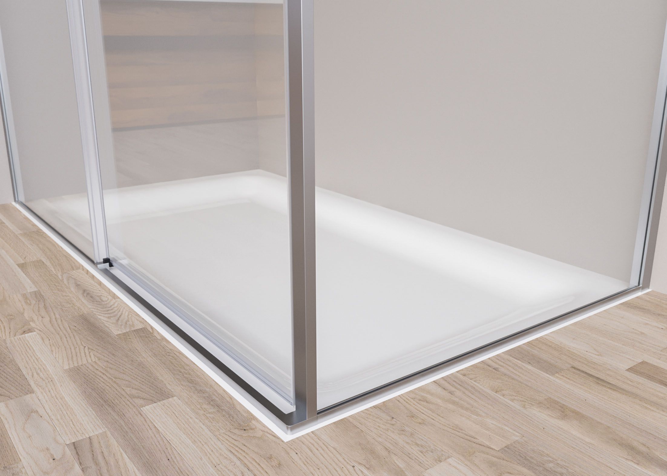 Алюминиевая и стеклянная душевая кабина с раздвижной дверью Novellini Рига ARCH-00120048 - Вид №1