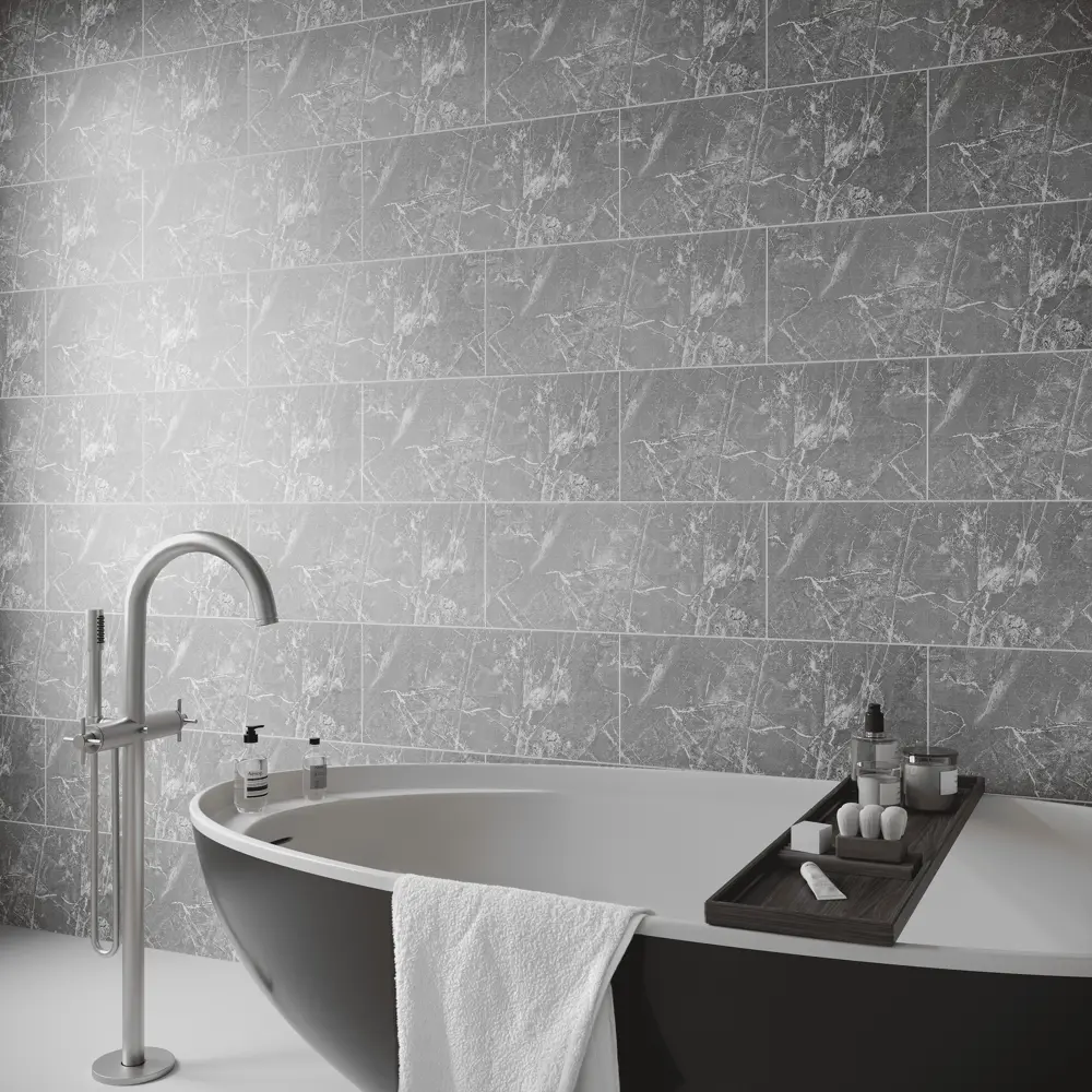 Панель ПВХ KREAFORTA Одри серый 1200x250x10 мм 1.2 м² (4 шт.) STLM-2015827 - Вид №6