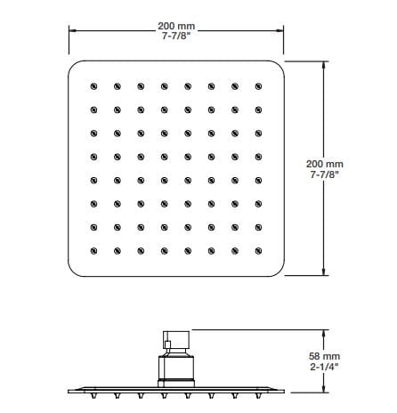 Квадратная душевая головка из нержавеющей стали BARIL TET-0814-01 ARCH-00144617 - Вид №2