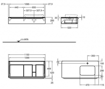 Тумба под раковину 115 см Keramag MyDay 824162000 Santreyd  - Вид №2