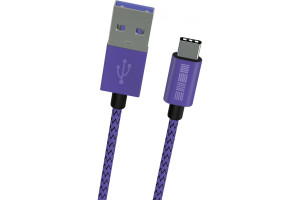 19003980 Кабель TypeC-USBA USB3.0 Ultra Violet нейлон 1,0м, M-M 58530 Interstep