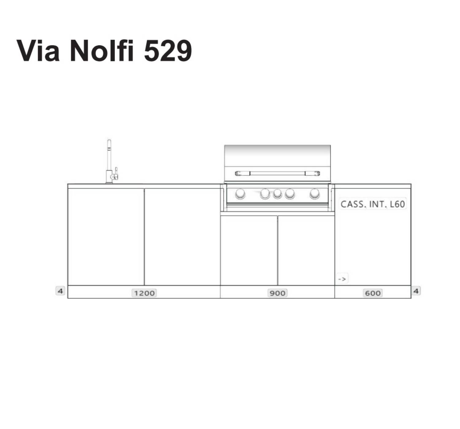 Газовая плита из нержавеющей стали с барбекю OF outdoorkitchens Via Nolfi ARCH-00143184 - Вид №5