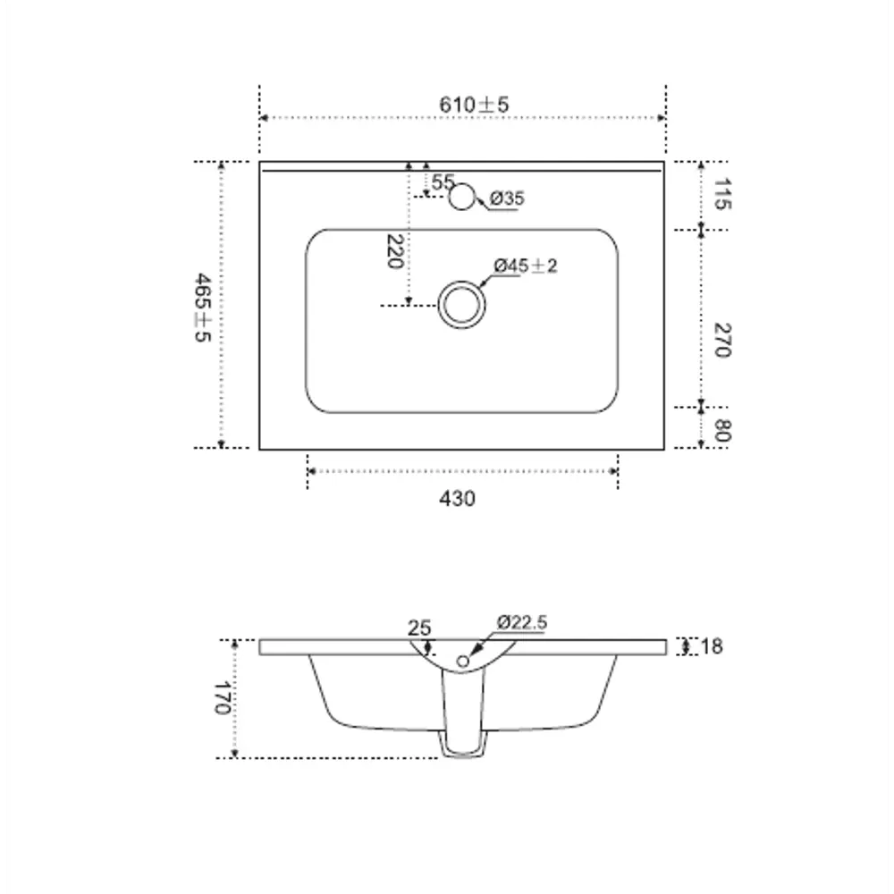 Раковина AM.PM Struktura для ванной комнаты с широким бортиком 86746439 STLM-0071203 - Вид №7