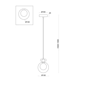 Светильник подвесной Freya Pitch Fr5364pl-01bs 1 лампа 2 м² цвет латунь