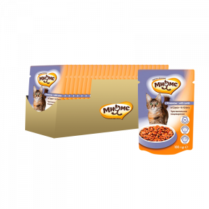 ПР0038791*24 Корм для кошек с чувствительным пищеварением, ягненок в соусе конс. пауч 100г (упаковка - 24 шт) МНЯМС