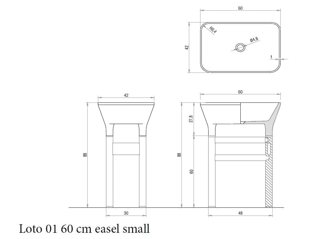 Отдельно стоящая мраморная раковина Kreoo LOTO ARCH-00116154 - Вид №6
