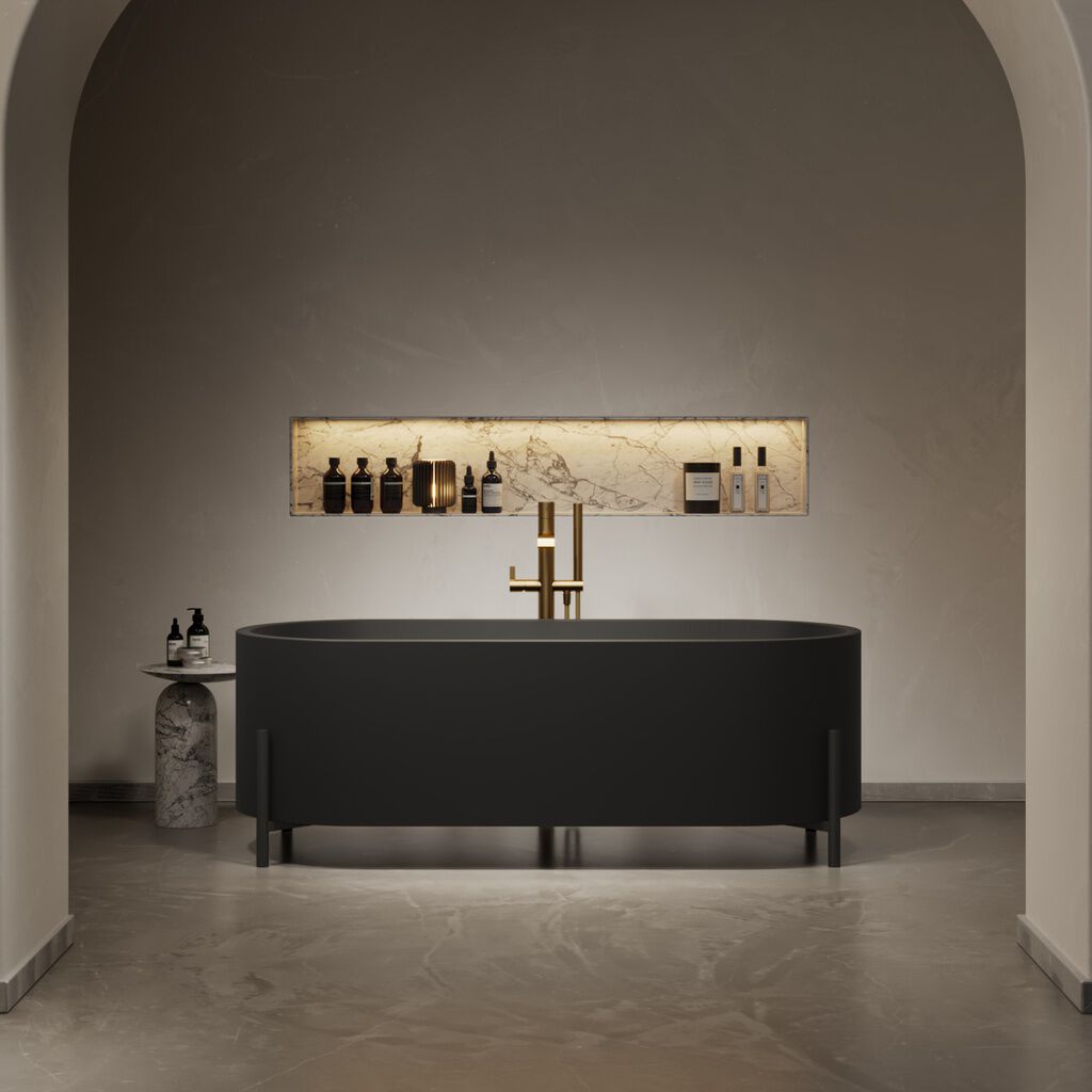 Ванна в центре комнаты в Mineral Stone® на ногах RILUXA MILANO ARCH-00029780 - Вид №3