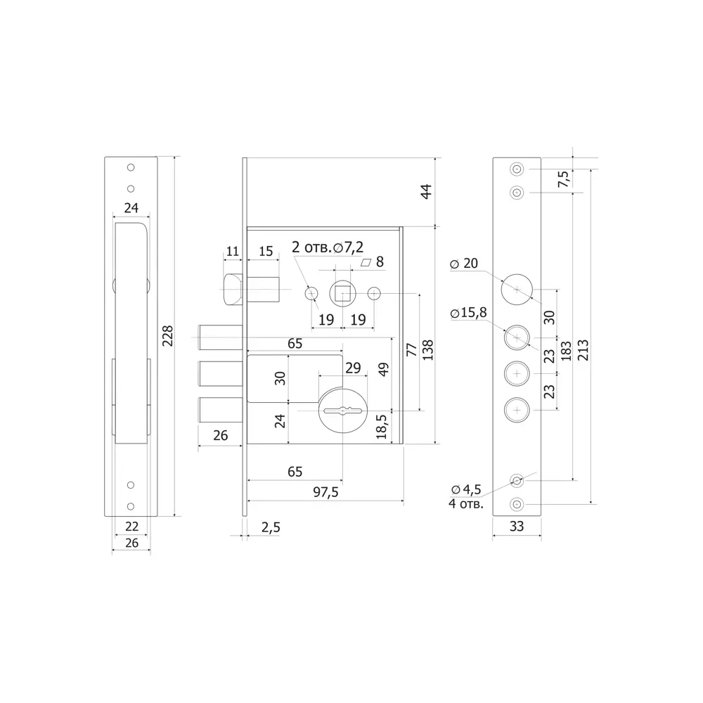 Врезной сувальдный замок ГАРДИАН-5011 с защитой от взлома 82391213 STLM-0026245 - Вид №4