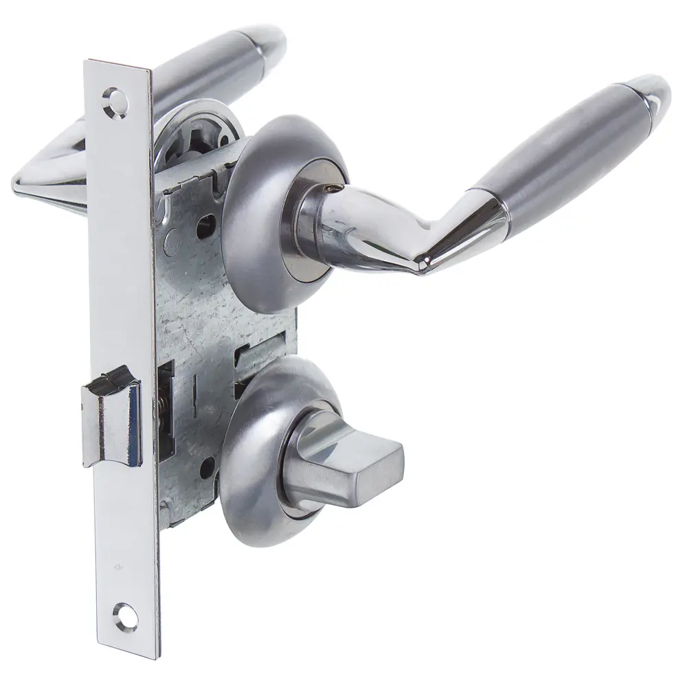 Комплект дверной ручки Inspire ZCL №3 53-L1/S1 с запиранием, цвет хром STLM-2132959 - Вид №1