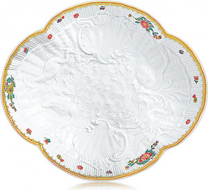 83663 Meissen Блюдо овальное 15см "Лебединый сервиз" (индийские цветы) Фарфор