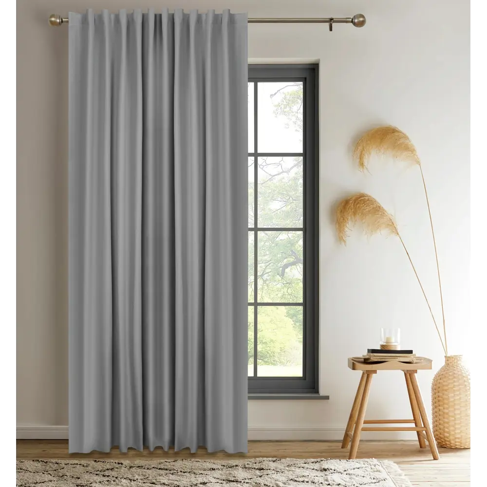 Штора Kreaforta Luce блэкаут с лентой и скрытыми петлями 210х280 см серый 89405475 STLM-1575664