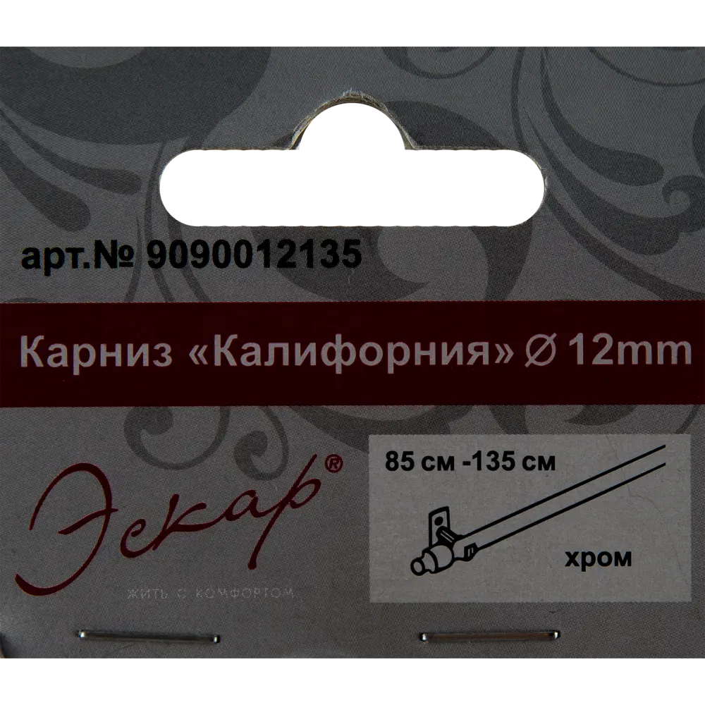 Карниз витражный Калифорния 85-135 см металл цвет хром 13643005 STLM-2189485 Santreyd  - Вид №2