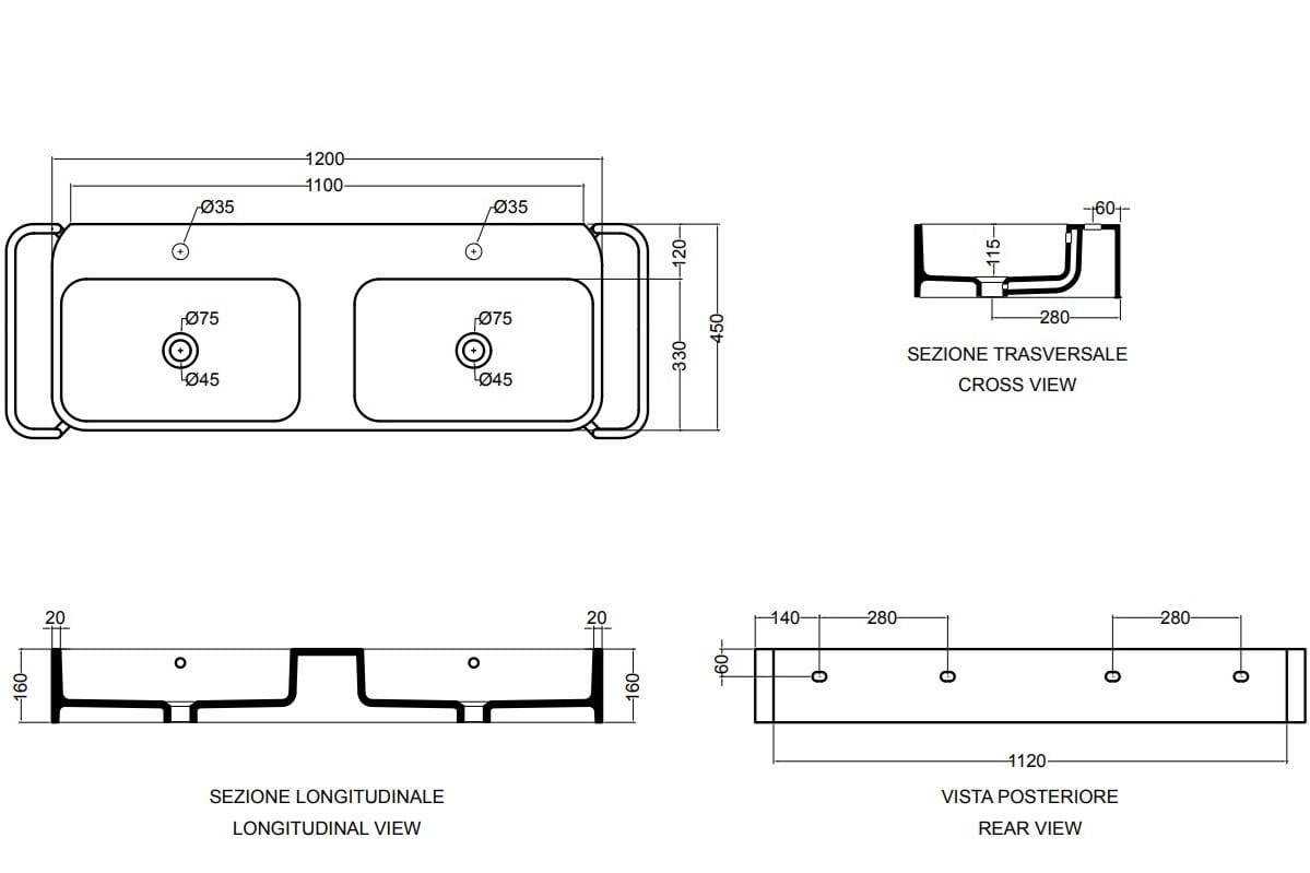 Напольная раковина из нержавеющей стали и дерева с ящиками Axa вещь ARCH-00144484 - Вид №11