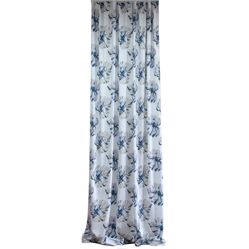 Штора на ленте Pataharu 140x280 см растения цвет серый SEASONS STLM-2078410 - Вид №1