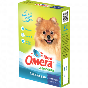 ПР0051261 Витаминное лакомство для собак «Блестящая шерсть» с биотином Омега Neo+
