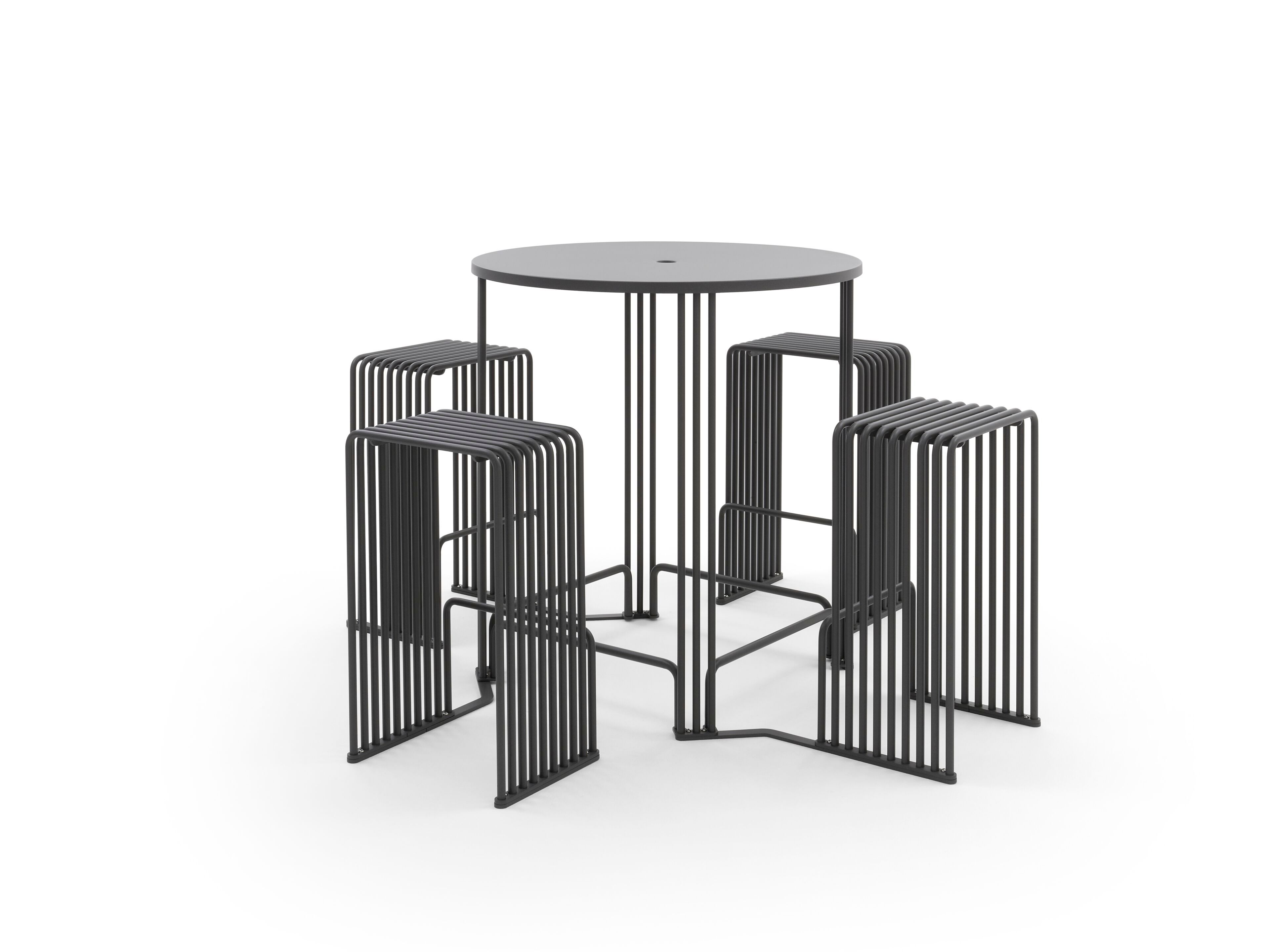 Высокий стол для общественных мест со встроенными стульями Urbantime Zeroиндексы.015 ARCH-00150029 - Вид №1