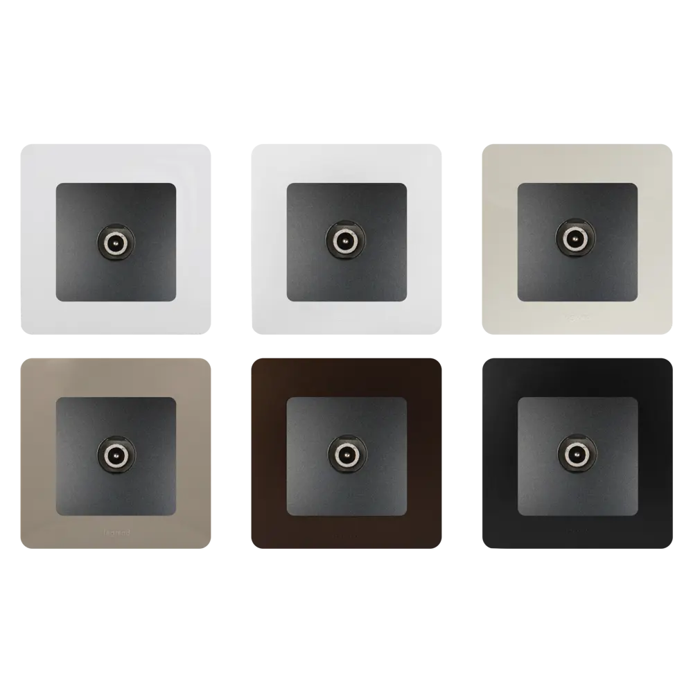 Оконечная ТВ-розетка Legrand Etika антрацит для шлейфового подключения 17367870 STLM-0008057 - Вид №1