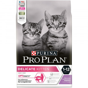 ПР0037488 Корм для котят с чувствительным пищеварением или с особыми предпочтениями в еде, индейка сух. 3 кг Pro Plan