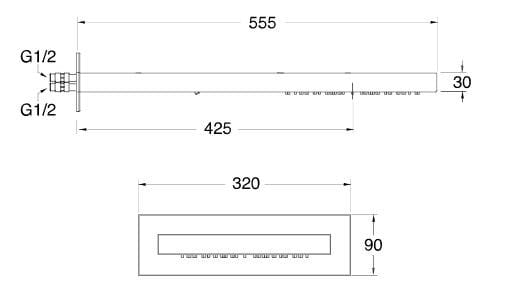 Настенная прямоугольная душевая головка с системой защиты от накипи CRISTINA Rubinetterie насадки для душа и рычаги - Shower &amp ARCH-00136012 - Вид №2