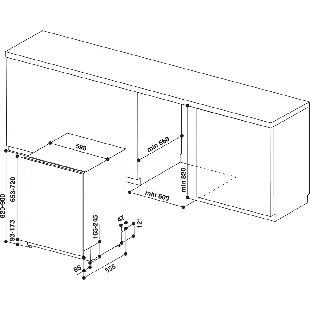 Посудомоечная машина встраиваемая Indesit DIE 2B19 59.8х82 см глубина 55.5 см STLM-2055298 - Вид №17