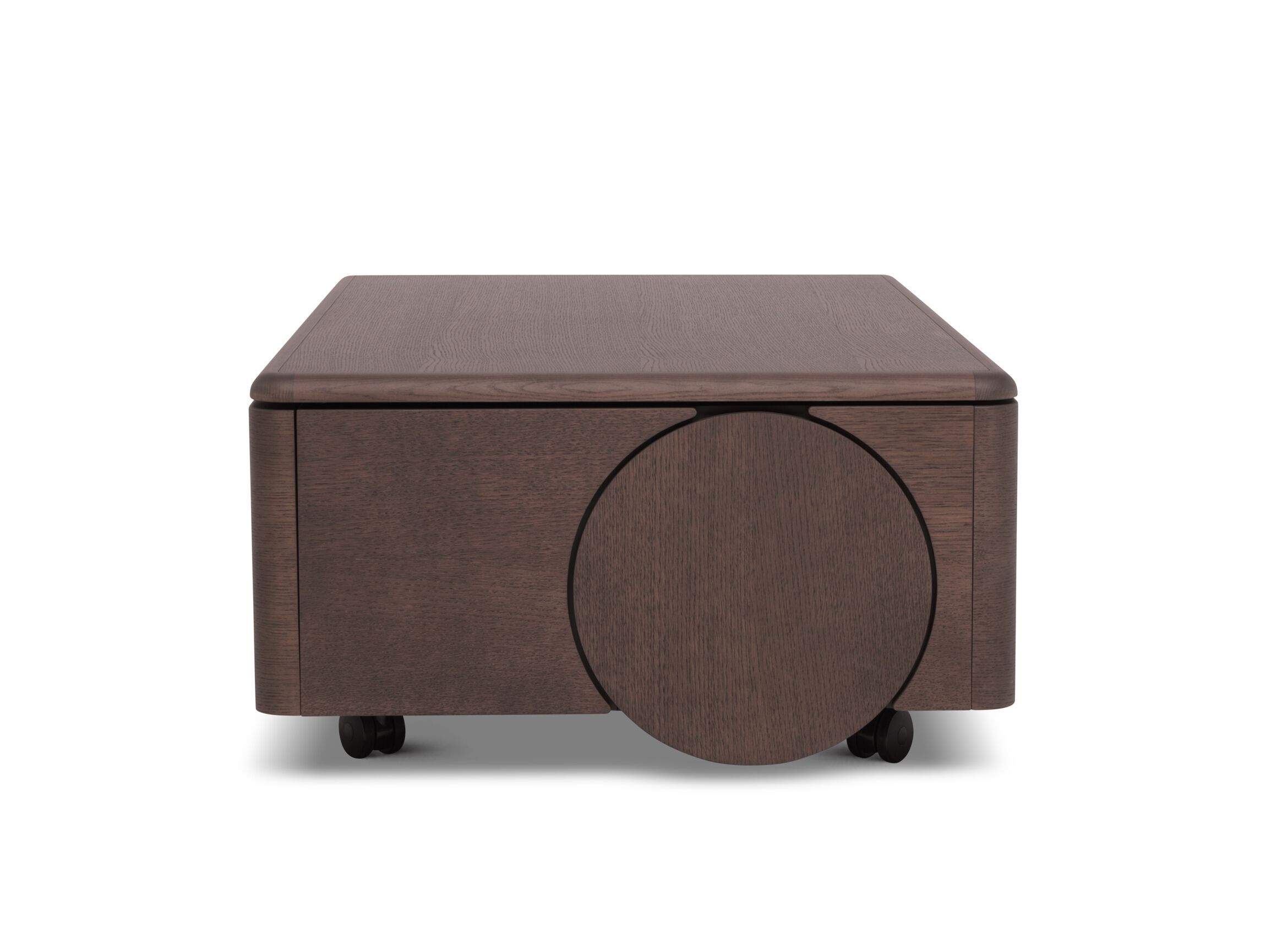 Прямоугольный деревянный журнальный столик с колесами и отсеком для хранения Natuzzi Italia ROLL ARCH-00046173 - Вид №3