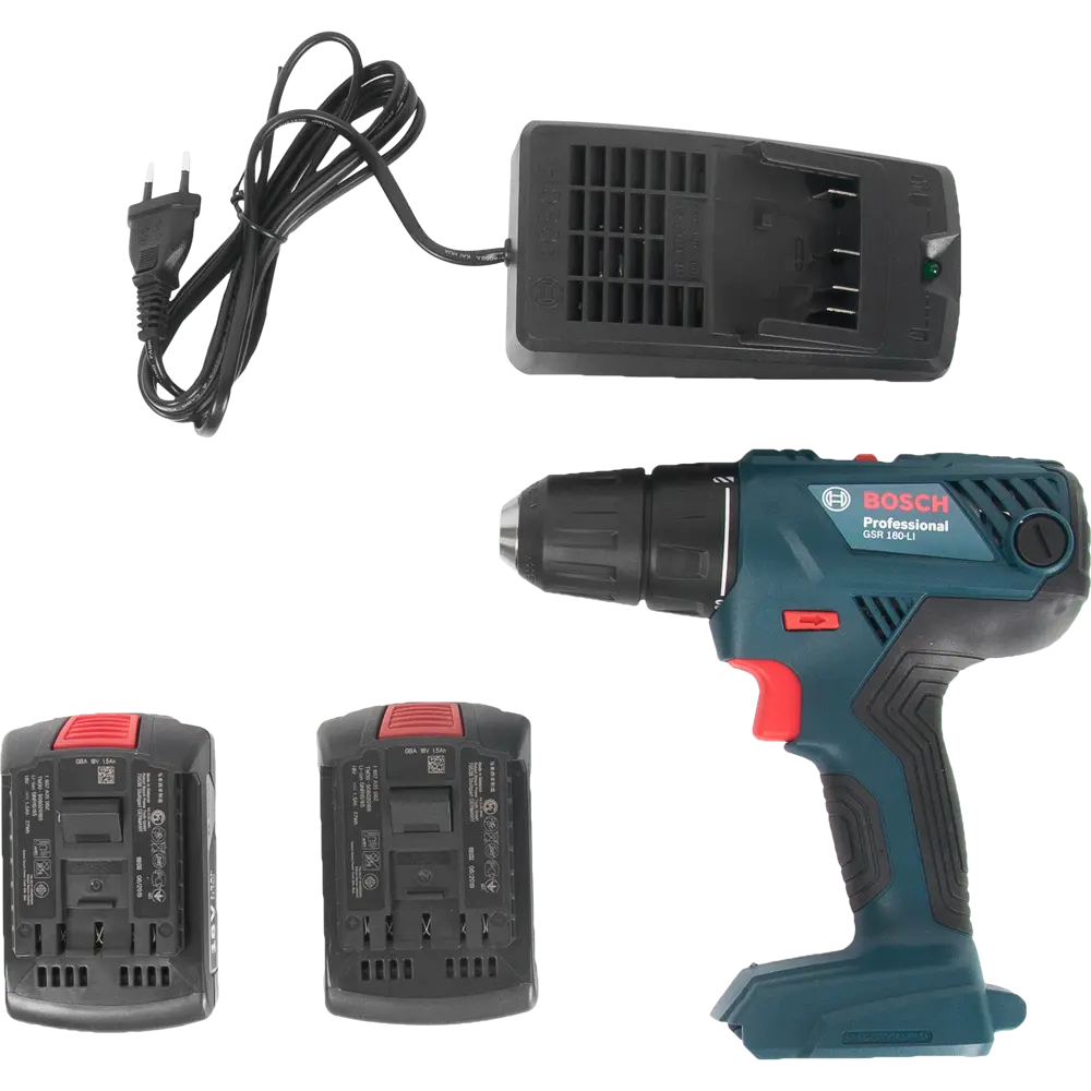 Дрель-шуруповерт аккумуляторная Bosch GSR 180, 18 В Li-ion 2x1.5 Ач BOSCH PROFESSIONAL STLM-2159903 - Вид №4