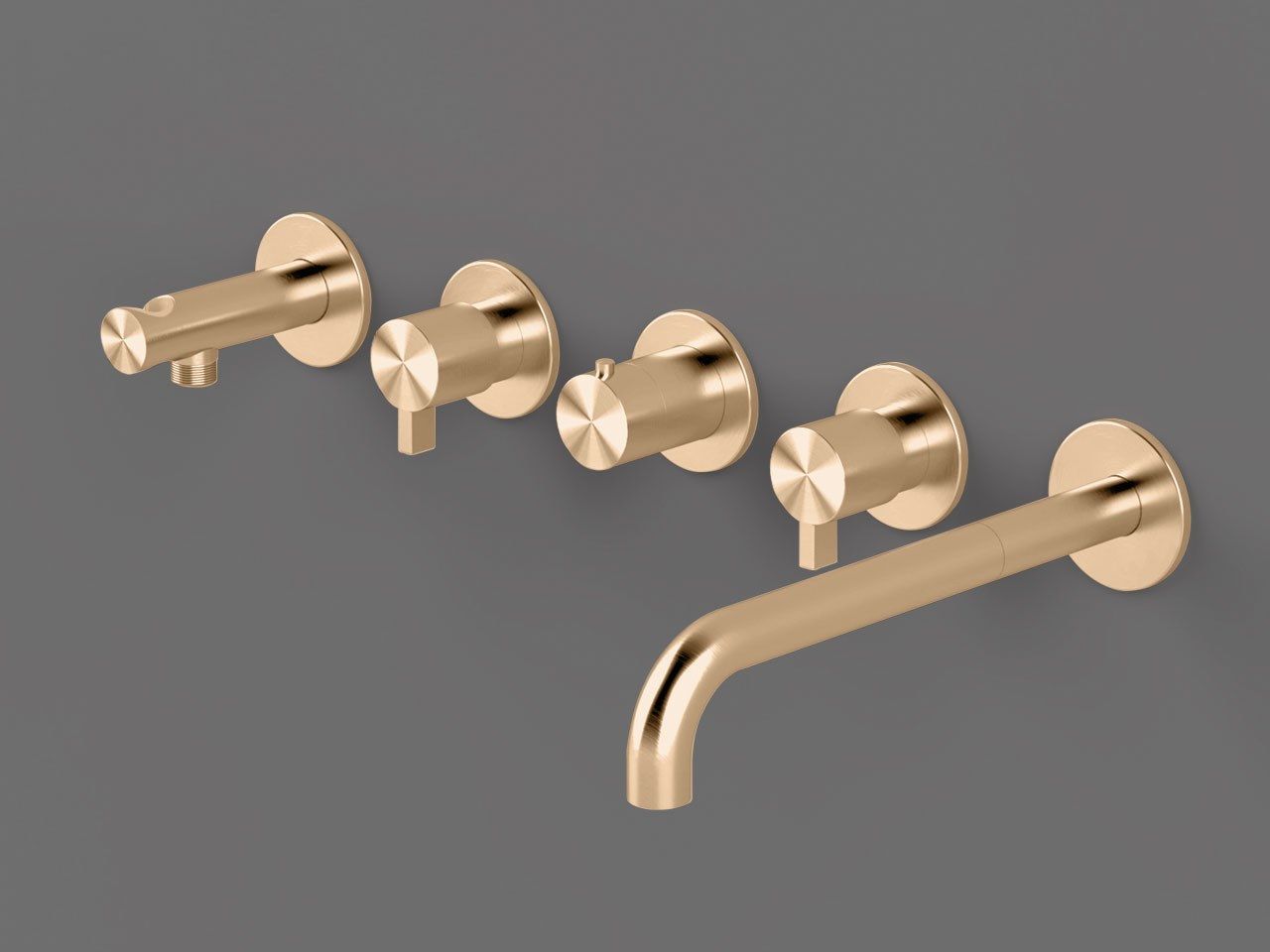 Стальной термостатический настенный смеситель для ванны с переключателем Radomonte Toox ARCH-00119135 - Вид №4