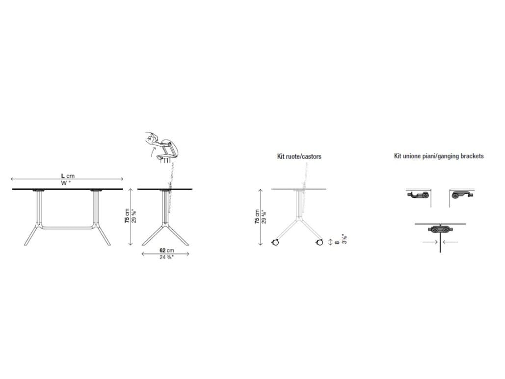 Круглый складной журнальный столик Kristalia Poule ARCH-00080306 - Вид №7