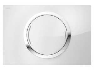 421857 MEPA  Смыв унитаза Кнопка смыва MEPAorbit design, технология двойного смыва, частично встроенная стекло белое