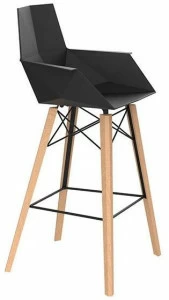VONDOM Барный стул из полипропилена с подлокотниками Faz wood 54302, 54302f