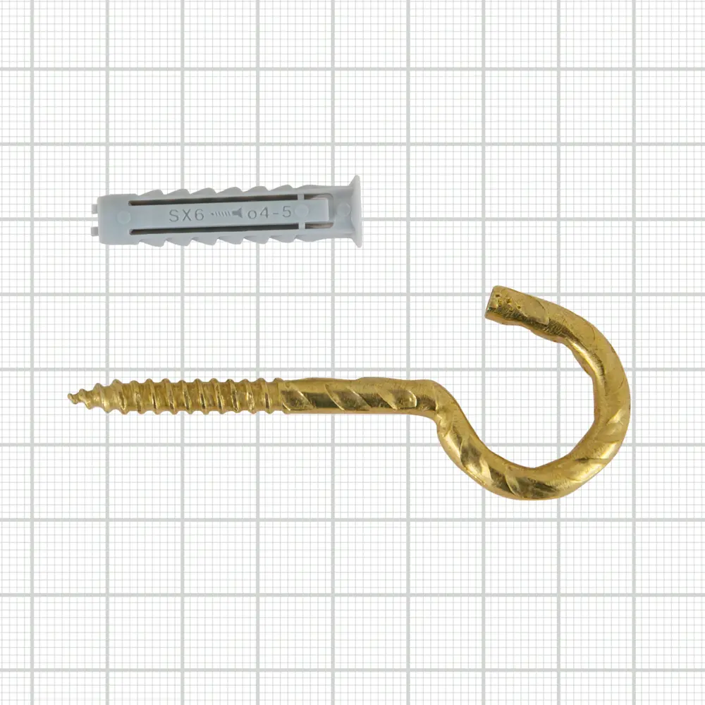 Дюбель для полнотелых материалов Fischer SX с крюком-полукольцом 6x30 мм нейлон цвет золотой 2 шт. 12469834 STLM-2171587 FISHER  - Вид №4