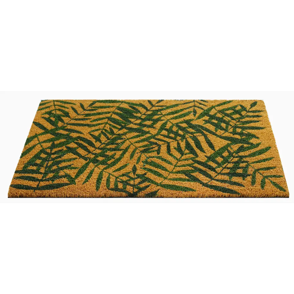 Коврик декоративный кокос Velcoc Kera Leaves 40x75 см цвет бежевый/зеленый STLM-2065214 - Вид №3