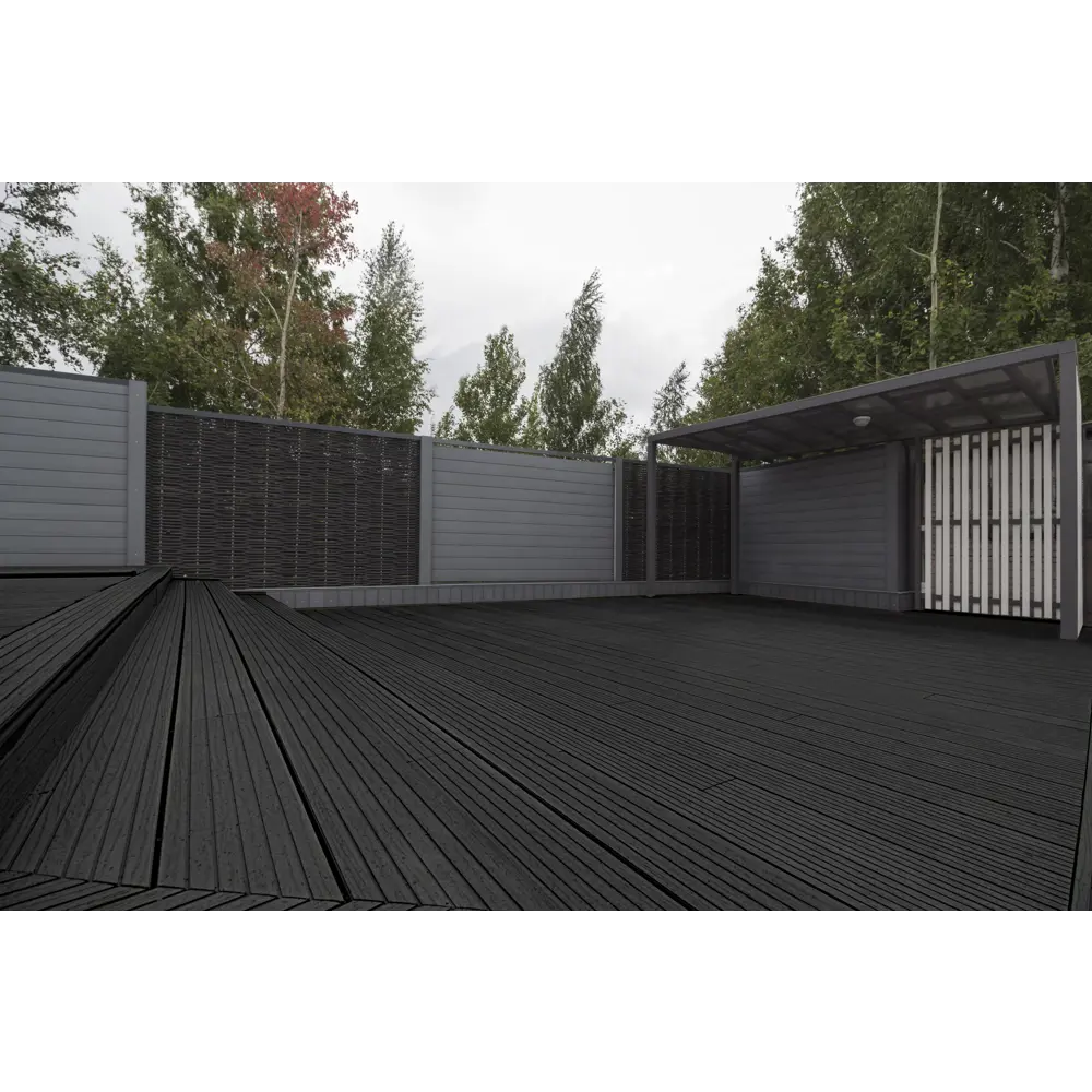 Террасная доска ДПК MultiDeck цвет Черный 3000x150x27 мм. Вельвет 0.45 м² МУЛЬТИДЕК STLM-2005837 - Вид №12