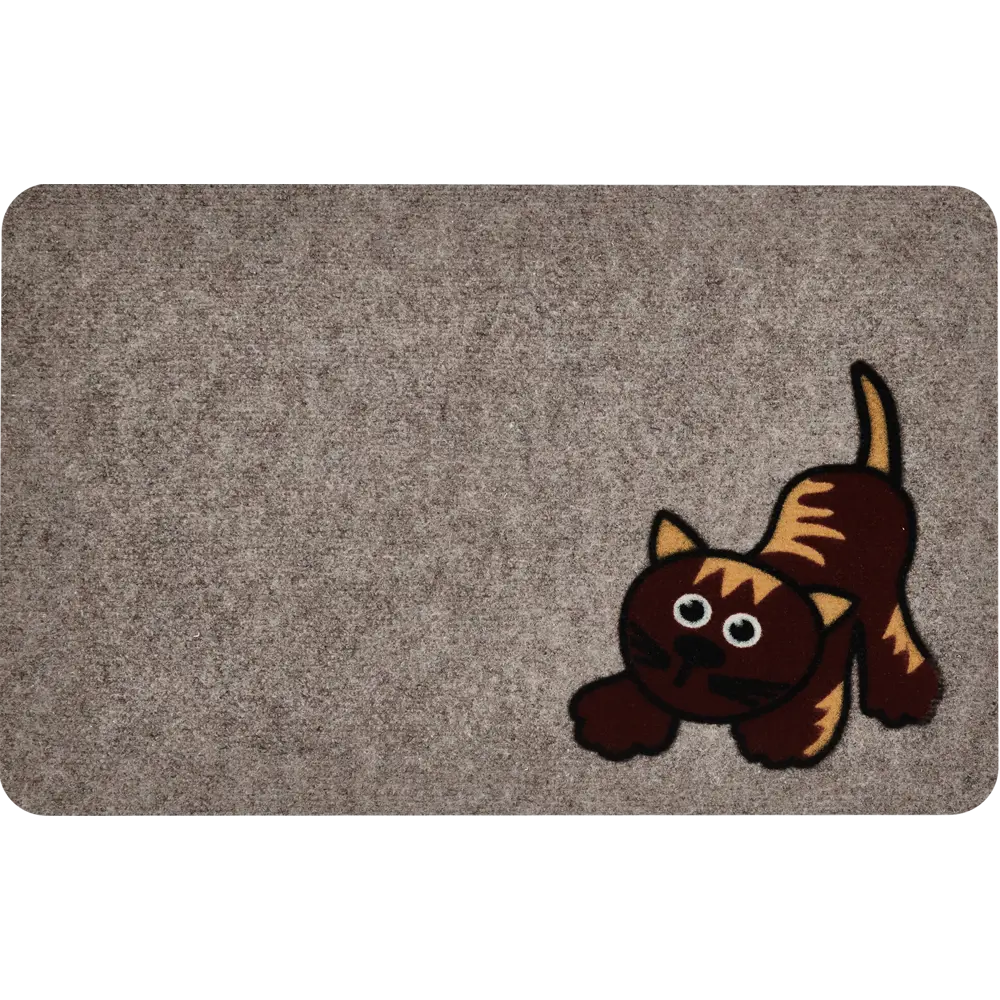 Коврик придверный полипропилен Star Flock Cat 40x60 см цвет разноцветный 86546993 STLM-2037519 Santreyd 