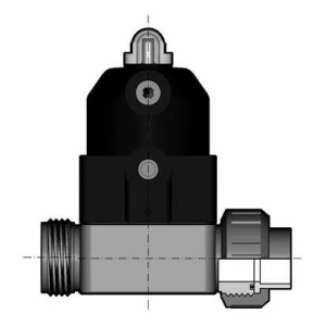 SANIT 612099 2/2-ходовой мембранный клапан КМ / СР, PVC-U, тип 186, D20, фитинг с клеем втулки, NC