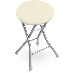 Табурет складной ТБСК2/1 33x48x33 см ножки металл/серый сиденье текстиль цвет слоновая кость