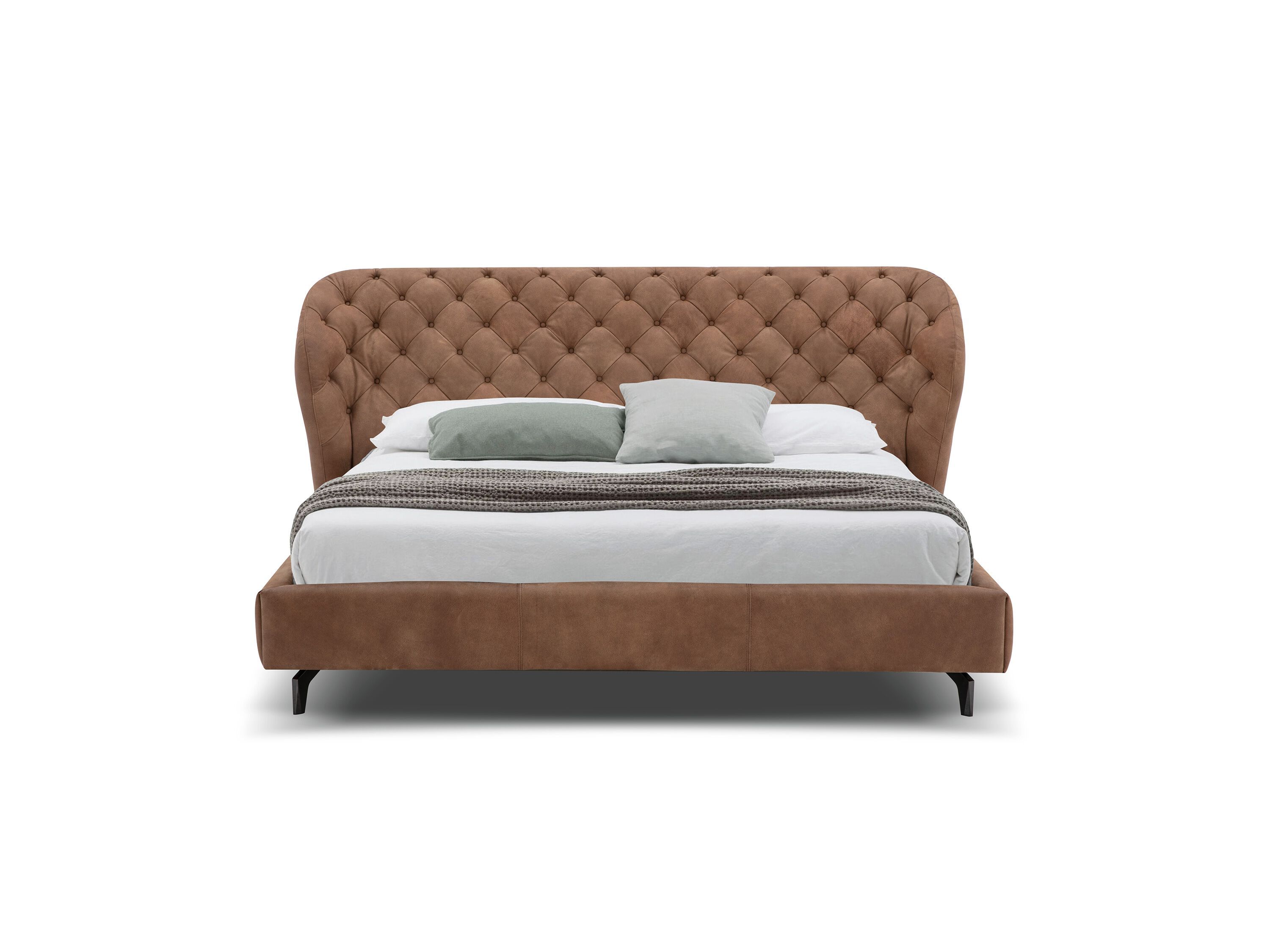 Кожаная двуспальная кровать с капитонным изголовьем CAMPO DE' FIORI TUFFE ARCH-00020293 - Вид №1