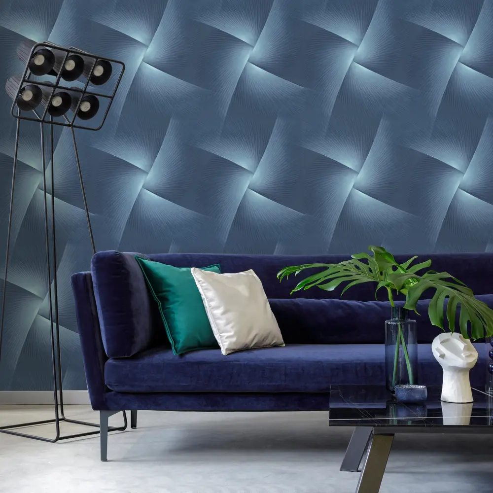 Флизелиновые обои Артекс Фотон синие 1.06 м 89400300 STLM-1431694 - Вид №4