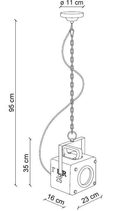 Промышленный стиль керамический поворотный подвесной светильник FERROLUCE Industrial ARCH-00139936 - Вид №5