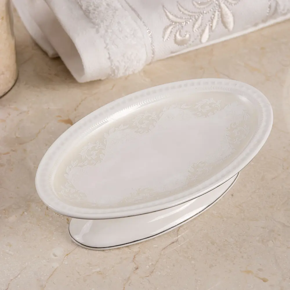 Мыльница настольная Wess «Elegance» керамика цвет белый STLM-2028299 - Вид №1