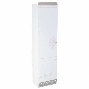 Шкаф-пенал с двумя дверцами бело-розовый "Монкур" TESCA MON COURE 258707 Белый