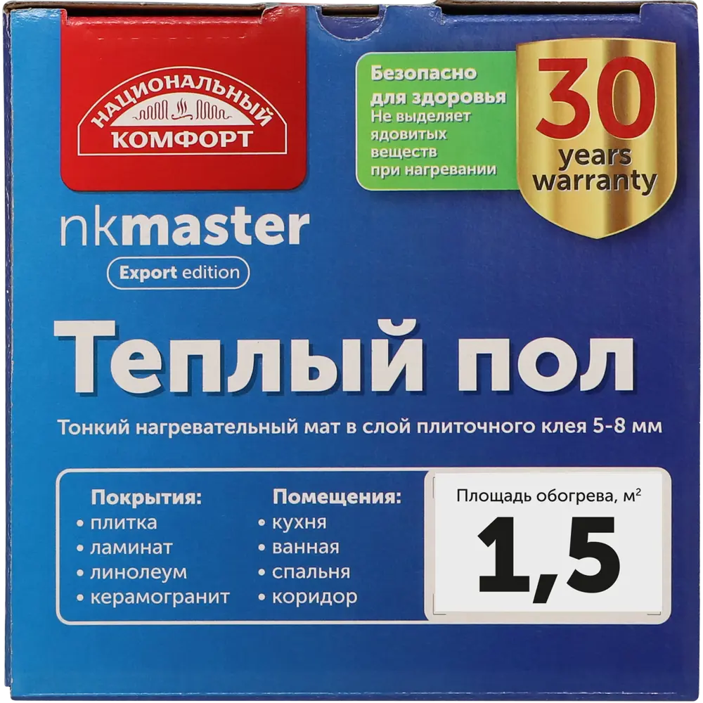 Нагревательный мат для теплого пола Теплолюкс Национальный Комфорт 1.5 м², 225 Вт STLM-2182773 - Вид №3