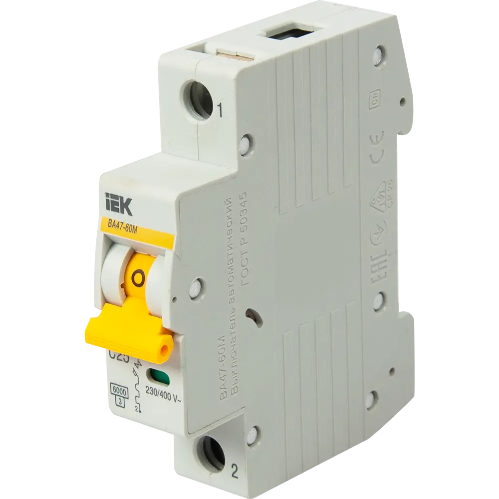 Автоматический выключатель IEK ВА47-60M 1P C25 А 6 кА STLM-2195518 - Вид №2