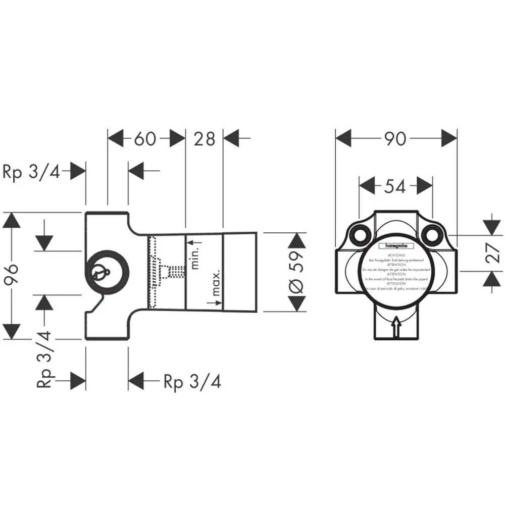 Скрытая часть переключателя Hansgrohe Quattro STLM-2194200 - Вид №1