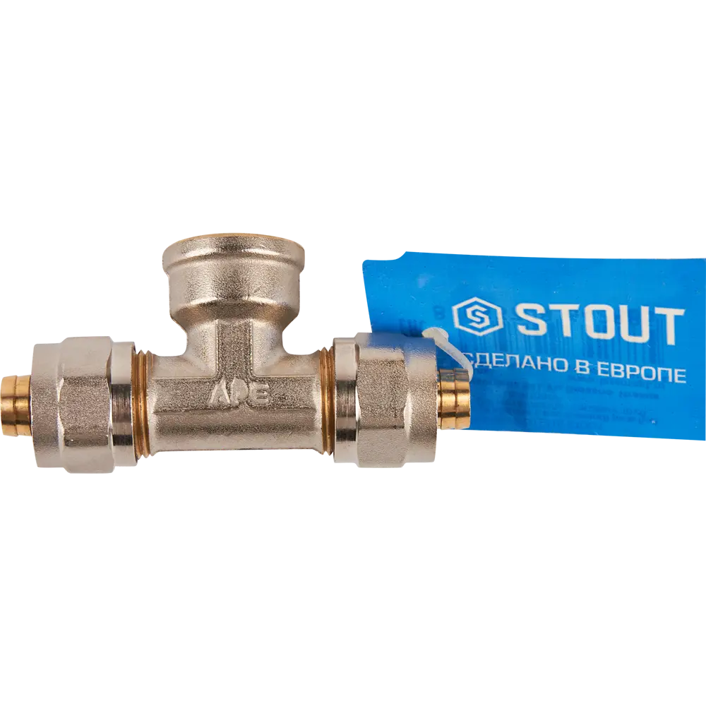Тройник обжимной Stout для металлопластиковых труб 16x1/2"x16 мм 82306105 STLM-0024309 - Вид №4