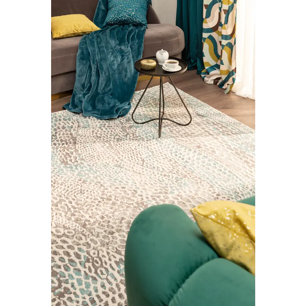 Ковер полиэстер Берлино 1601 L 100x150 см цвет бирюзовый CTIM STLM-2108613 - Вид №5