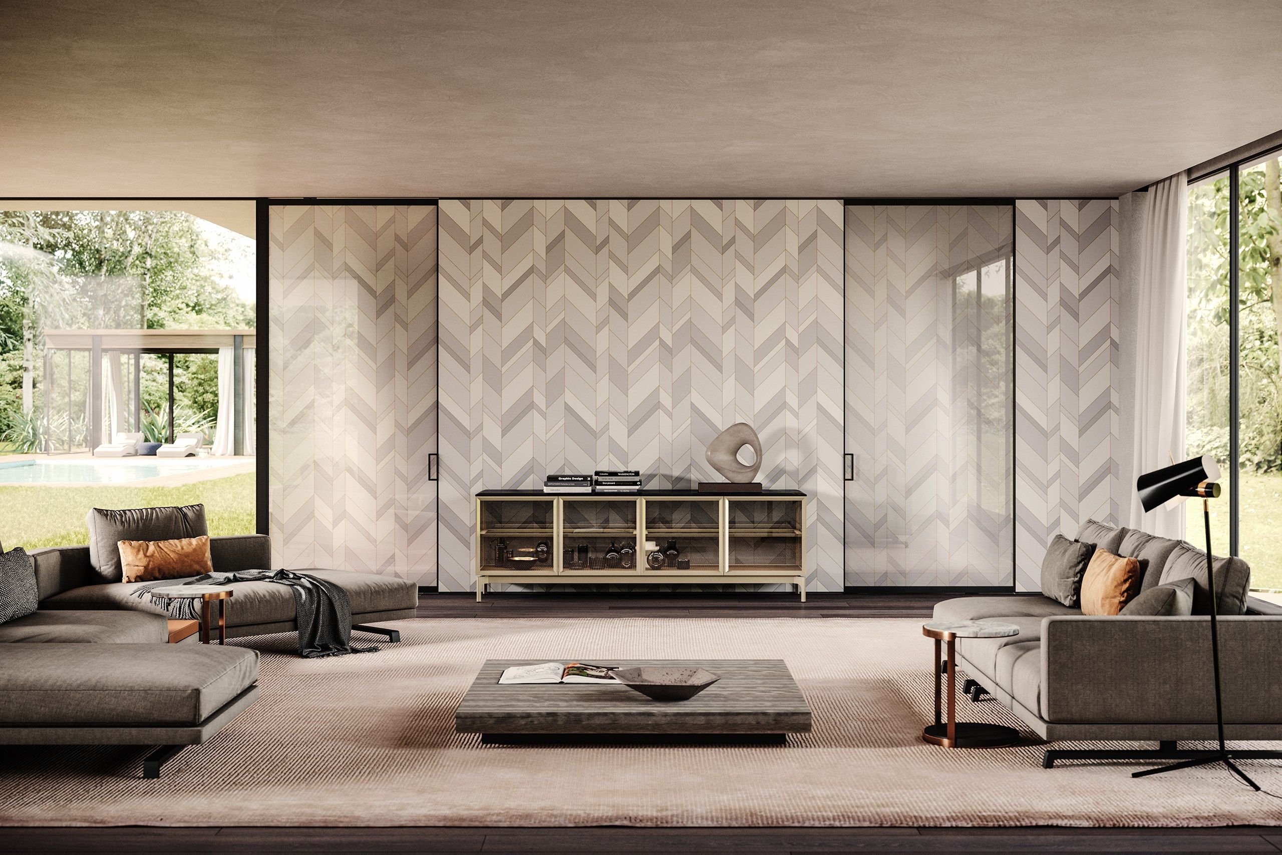 Стеклянная висячая дверь HenryGlass MANHATTAN ARCH-00102599