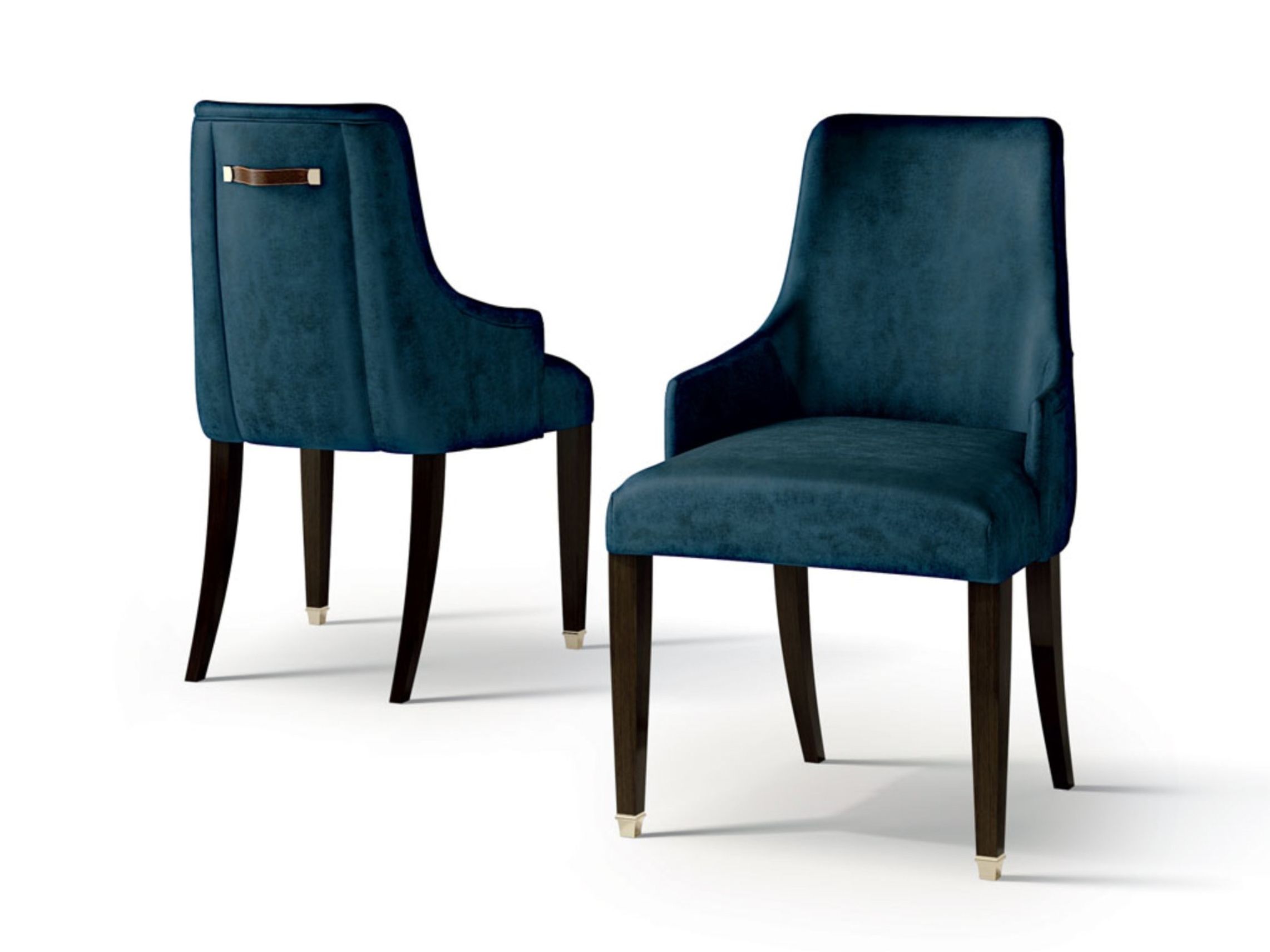 Мягкий стул из нубука с подлокотниками и ручкой Carpanese Home ARCH-00047227 - Вид №1