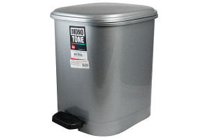 17526858 Прямоугольный мусорный контейнер 22 л с педалью пластик темно-серый 1/4 ПЛ-BO641m BORA